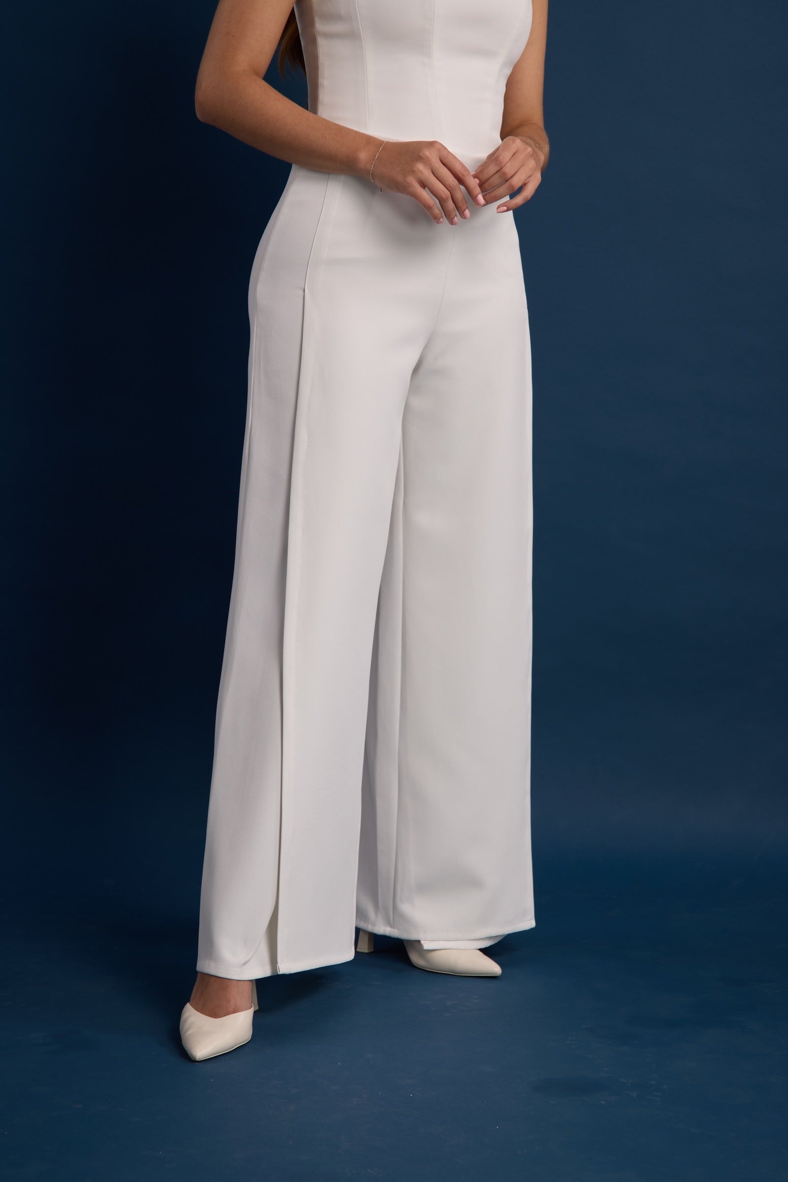 Pantalones elegantes de alta costura para mujer