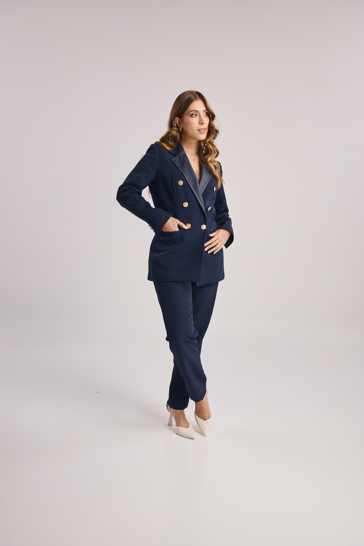 Blazer con Solapa en Eco-cuero
