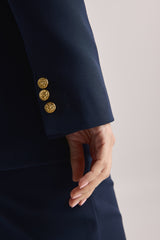 Blazer con Solapa en Eco-cuero