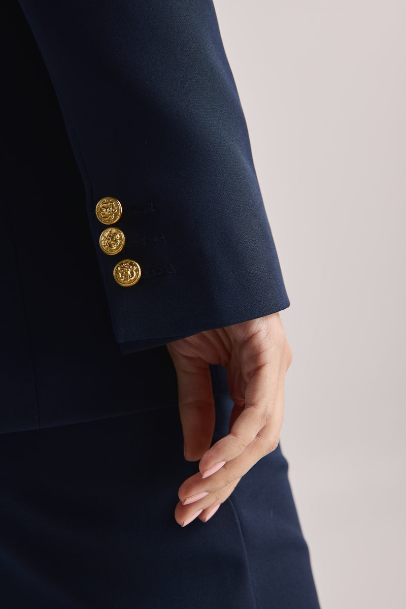Blazer con Solapa en Eco-cuero