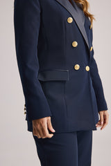 Blazer con Solapa en Eco-cuero