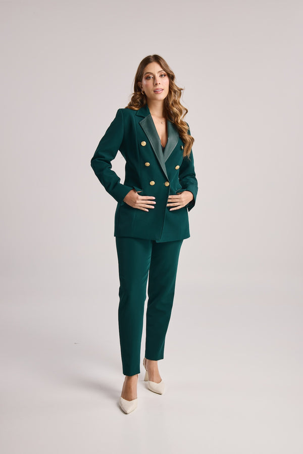 Blazer con Solapa en Eco-cuero