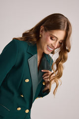 Blazer con Solapa en Eco-cuero