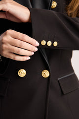 Blazer con Solapa en Eco-cuero